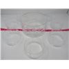Image 1 : HAND MADE GLASS SALAD BOWL W/ 7 SMALL DISHES *FROM FINLAND*