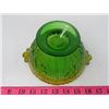 Image 2 : GREEN/GOLD IRIS PATTERN GLASS DISH