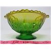 Image 3 : GREEN/GOLD IRIS PATTERN GLASS DISH