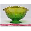 Image 4 : GREEN/GOLD IRIS PATTERN GLASS DISH