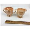 Image 1 : FIRE-KING ORANGE LUSTRE CREAM AND SUGAR