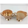 Image 2 : FIRE-KING ORANGE LUSTRE CREAM AND SUGAR