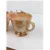 Image 4 : FIRE-KING ORANGE LUSTRE CREAM AND SUGAR