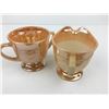 Image 6 : FIRE-KING ORANGE LUSTRE CREAM AND SUGAR