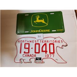 NWT AND JOHN DEERE LICENSE PLATES