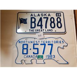 NWT AND ALASKA LICENSE PLATES