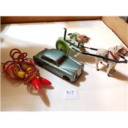 3 VINTAGE JAPAN TIN TOYS, *MERCEDES IS FRICTION OPERATED*