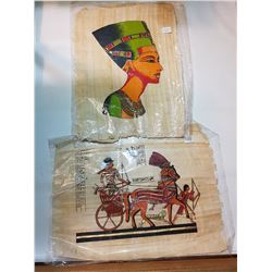 VINTAGE EGYPTIAN PAPYRUS PAINTINGS 16"X12"