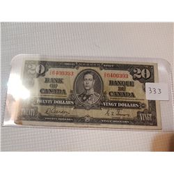 1937 $20 BILL, (GORDON TOWERS)