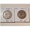 Image 1 : 1947 CANAD 50 CENT COINS, *1 CURVED AND STRAIGHT VARIETY*