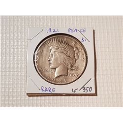 1921 USA SILVER PEACE DOLLAR *VERY RARE*