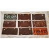 Image 1 : 8 SASK LICENSE PLATES, (192424, 30, 41, 43, 45, 46, 47, 63)