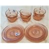 Image 1 : PINK DEPRESSION LOT OF 6 CUP & SAUCERS
