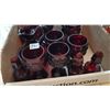 Image 2 : RUBY RED AVON GLASS SET (PLUS OTHER AVON ITEMS)