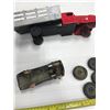Image 4 : 2 TOY TRUCKS & STRUCTO LOADER, (EXTRA WHEELS), *NOT ORIGINAL WHEELS ON TRUCKS*