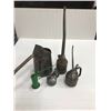 Image 1 : 4 OILERS & OIL CAN (COPPER), 2 LARGE PCs, RUSTED W/HOLES