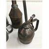 Image 3 : 4 OILERS & OIL CAN (COPPER), 2 LARGE PCs, RUSTED W/HOLES