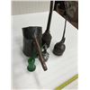 Image 6 : 4 OILERS & OIL CAN (COPPER), 2 LARGE PCs, RUSTED W/HOLES