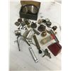 Image 1 : LOT OF COLLECTIBLE LAMP PARTS, GOGGLES, BELL, PICOTS, ETC.