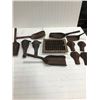 Image 1 : METAL REGISTER 10"X12", COAL SHOVELS, 6 CAST STOVE LOGS