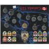 Image 1 : 1992 CANADA 125 COMMEMORATIVE COIN SET 12 QUARTERS, 1 LOONIE