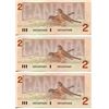 Image 1 : 10 CNDN $2 BANK NOTES 1986 CONSECUTIVE THREE LETTER SERIAL NUMBERS THIESSIN/CROWER, UNCIRCULATED