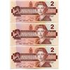 Image 2 : 10 CNDN $2 BANK NOTES 1986 CONSECUTIVE THREE LETTER SERIAL NUMBERS THIESSIN/CROWER, UNCIRCULATED