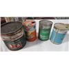 Image 1 : 4 OIL TINS - GULF, COOP, MOBIL JET OIL II - PARTLY FULL, BA 5LB OIL