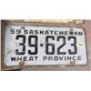 Image 1 : 3 SASK LICENSE PLATES, 2 - 1951  & 1 - 1959