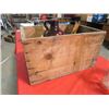 Image 2 : WOOD BOX W/*CRACKED* 1 GAL JUG, SHOE BRUSHES, WOOD PENCIL BOX
