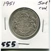 Image 1 : 1951 CNDN SILVER 50 CENT PC