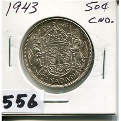 1943 CNDN SILVER 50 CENT PC