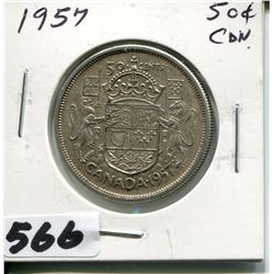 1957 CNDN SILVER 50 CENT PC
