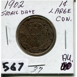 1902 CNDN SMALL DATE LARGE PENNY