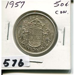 1957 CNDN SILVER 50 CENT PC