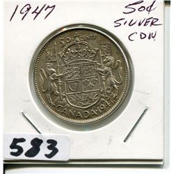 1947 CNDN SILVER 50 CENT PC