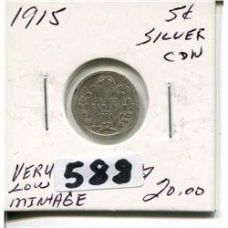 1915 CNDN SILVER NICKEL *VERY LOW MINTAGE*