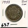 Image 1 : 1958 CNDN SILVER 50 CENT PC
