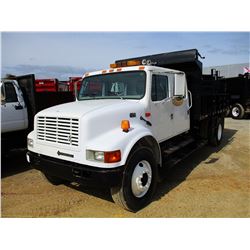 2002 INTERNATIONAL 4700 FLATBED DUMP, VIN/SN:1HTSCABR12H546234 - S/A, CREW CAB, INT T444E ENGINE, AL