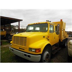 1998 INTERNATIONAL 4700 FLATBED DUMP, VIN/SN:1HTSCAAN7WH507037 - S/A, CREW CAB, DT466 DIESEL ENGINE,
