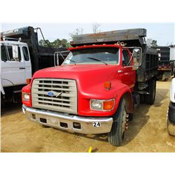 1996 FORD F SERIES DUMP, VIN/SN:1FDXF80C6TVA04983 - S/A, DIESEL ENGINE, 5 & 2 TRANS, 30,000# GVWR, 1