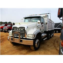 2012 MACK GU713 DUMP, VIN/SN:1M2AX04C6CM011503 - QUAD AXLE, 405HP MACK MP7 DIESEL ENGINE, MACK T310M