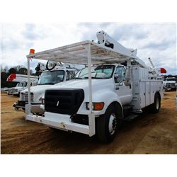 2004 FORD F750 BUCKET TRUCK, VIN/SN:3FRXF75E94V697775 - CUMMINS ENGINE, A/T, ALTEC BODY, ALTEC TA45M