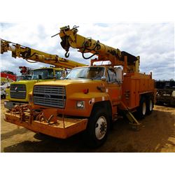1992 FORD F900 DIGGER DERRICK TRUCK, VIN/SN:1FDYL90A7NVA14524 - T/A, FORD DIESEL, A/T, RAWSON-KONEIG