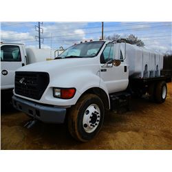 2002 FORD F650 WATER TRUCK, VIN/SN:3FDWF65H92MA27655 - S/A, CAT DIESEL ENGINE, 6 SPEED TRANS, 12' FL