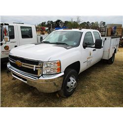 2012 CHEVROLET 3500 HD SERVICE TRUCK; VIN/SN:1GB4KZCL6CF147189 -4X4, CREW CAB, DURAMAX DIESEL, A/T, 