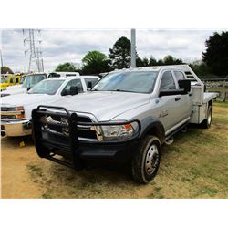 2014 DODGE 5500 FLATBED, VIN/SN:3C7WRNEL2EG107590 - CREW CAB, CUMMINS DIESEL ENGINE, A/T, 10' FLATBE