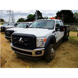 2012 FORD F550XL FLATBED TRUCK, VIN/SN:1FD0W5HTXCEB46208 - 4X4, CREW CAB, FORD POWER STROKE ENGINE, 