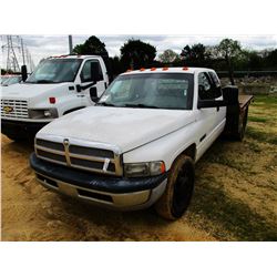 2005 DODGE RAM 3500 FLATBED TRUCK, VIN/SN:3D7MR48C45G714168 - EXT CAB, CUMMINS DIESEL ENGINE, 6 SPEE