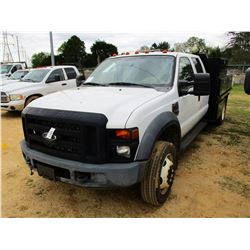 2008 FORD F450 FLATBED TRUCK, VIN/SN:1FDXW46R28EA54632 - SA/, CREW CAB, FORD POWERSTROKE DIESEL ENGI